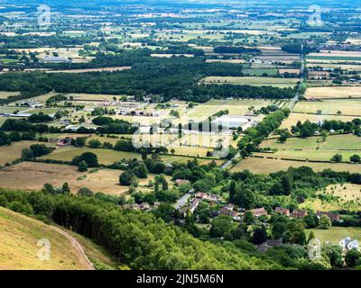 Three Counties Showground from Pinnacle Hill in the Malvern Hills AONB England Stock Photo