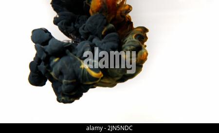 A splash of black ink isolated on a white background Stock Photo