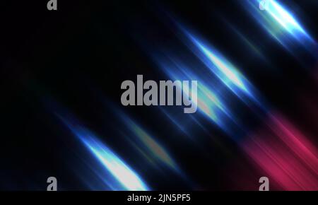 Abstract dark blue background with colorful diagonal glowing lines and rays. Vector illustration Stock Vector