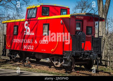 Chesapeake and Ohio Railway Caboose - North Bend Stock Photo
