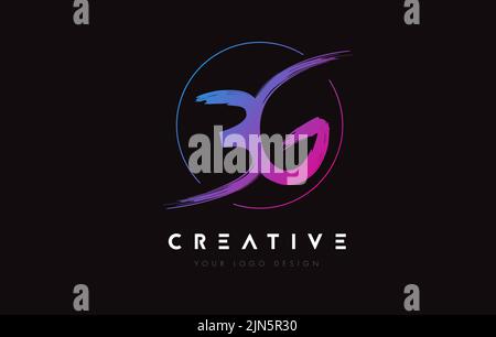 Creative Colorful BM Brush Letter Logo Design. Artistic Handwritten ...