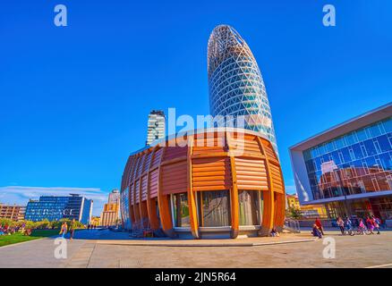 MILAN, ITALY - APRIL 9, 2022: Modern buildings of Piazza Gae Aulenti square, on April 9 in Milan, Italy Stock Photo