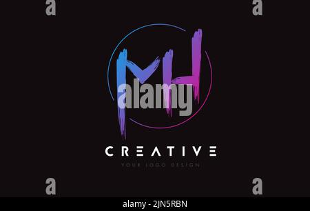 Ms Colorful Lettering Creative Colorful MS Brush Letter Logo Design. Artistic Handwritten ...
