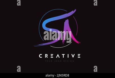 SB Handwritten Letters Logo Design with Circular Letter Pattern ...