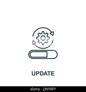 Update icon. Monochrome simple line Data Science icon for templates, web design and infographics Stock Vector