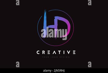 Creative Colorful HD Brush Letter Logo Design. Artistic Handwritten Brush Letters Logo Concept Vector. Stock Vector