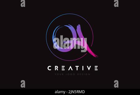 RC R C Brushed Vector Letter Logo Design with Creative Modern Brush ...