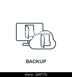 Backup icon. Monochrome simple line Data Science icon for templates, web design and infographics Stock Vector
