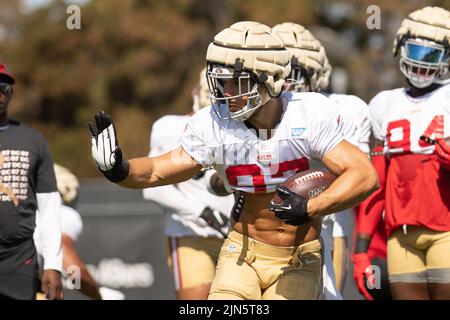 Defensive lineman (97) Nick Bosa of the San Francisco 49ers stands for the  National Anthem before playing against the Houston Texans in an NFL  football game, Sunday, Jan. 2, 2022, in Santa