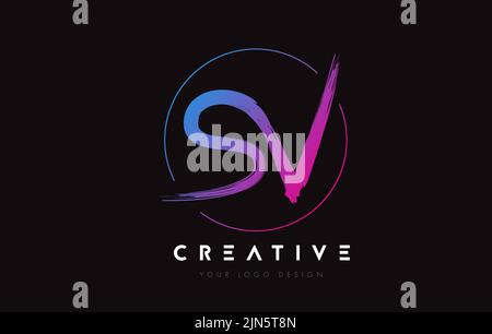 Creative Colorful SX Brush Letter Logo Design. Artistic Handwritten ...