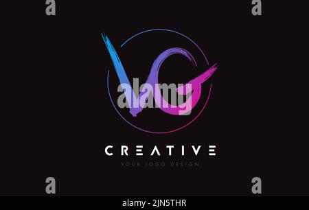 Creative Colorful VK Brush Letter Logo Design. Artistic Handwritten ...