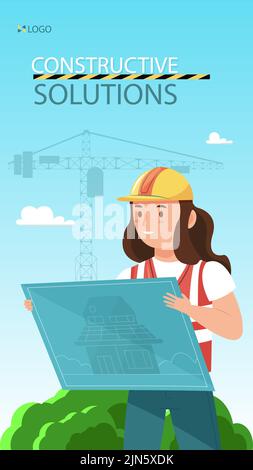 Flat construction posts set Vector illustration Stock Vector Image ...