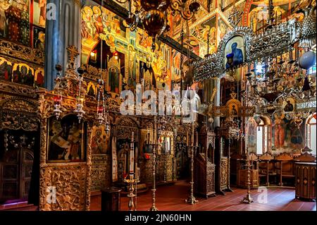 Interior of The Monastery of Great Meteoron in Greece Stock Photo