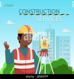 Flat construction posts set Vector illustration Stock Vector Image ...