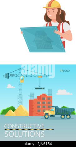 Vector set of flat Building construction icons isolated Stock Vector ...