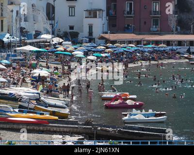 The small beach of Marina Grande in Sorrento, Campania, Italy Stock Photo