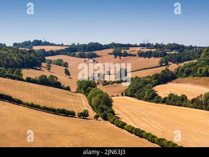 The parched landscape of Bromley, South London, during the 2022 heatwave. Stock Photo