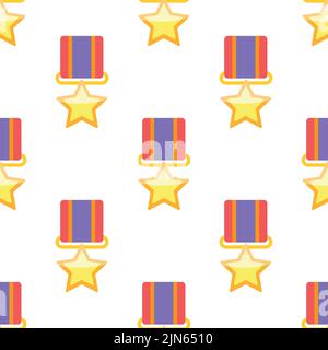 Medal with star seamless pattern background Stock Vector