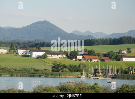 View of Lake Mondsee in the federal state of Upper Austria Stock Photo