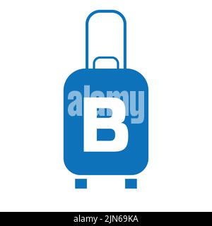 Travel logo on letter B sign. Travel Bag Holiday airplane with bag tour and tourism company logo vector Stock Vector