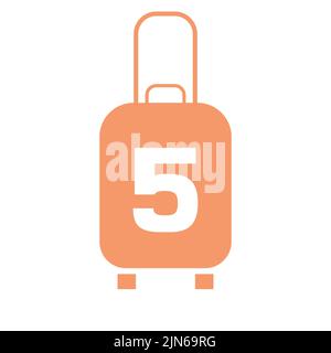 Travel logo on letter 5 sign. Travel Bag Holiday airplane with bag tour and tourism company logo vector Stock Vector