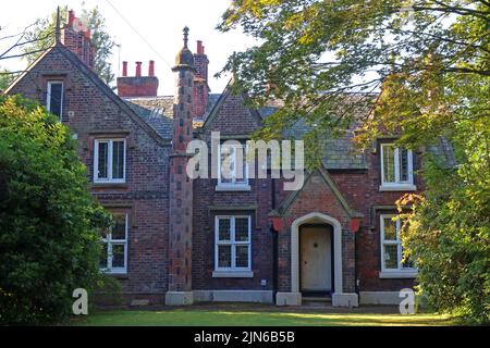 Walton Hall / Village outbuilding in classic Victorian architecture,Higher Walton,  Warrington, Cheshire, England, UK, WA4 6SN Stock Photo