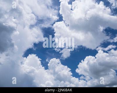 White clouds in blue sky over southwest Florida Stock Photo