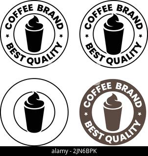 Iced Coffee Icon with Text isolated on a White Background Stock Vector