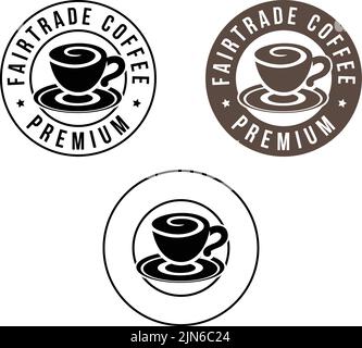 Round Swirly Coffee Cup Icon isolated on a White Background Stock Vector
