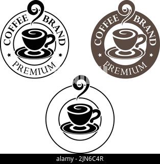 Round Swirly Coffee Cup Icon isolated on a White Background Stock Vector