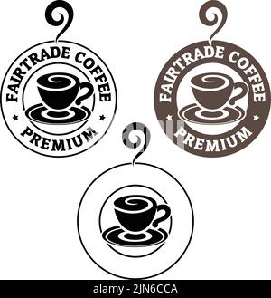 Round Swirly Coffee Cup Icon isolated on a White Background Stock Vector