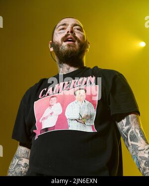 Post Malone performs during the 2022 Outside Lands Music and Arts Festival at Golden Gate Park on August 07, 2022 in San Francisco, California. Photo: Casey Flanigan/imageSPACE/MediaPunch Stock Photo