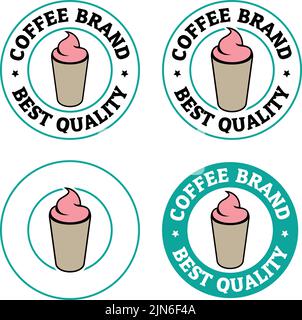 Iced Coffee Icon with Text isolated on a White Background Stock Vector