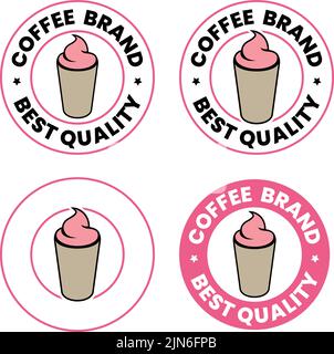 Iced Coffee Icon with Text isolated on a White Background Stock Vector