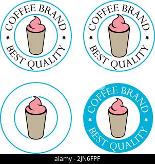 Iced Coffee Icon with Text isolated on a White Background Stock Vector