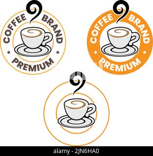 Round Swirly Coffee Cup Icon isolated on a White Background Stock Vector