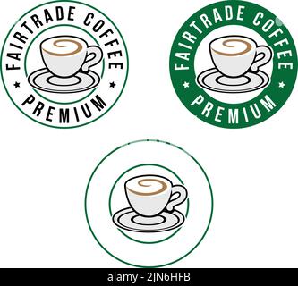 Round Swirly Coffee Cup Icon isolated on a White Background Stock Vector