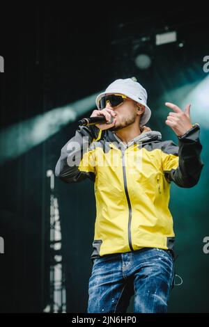 Stockholm, Sweden. 02nd, July 2022. The Swedish rapper A36 performs a live concert during the Swedish music festival Lollapalooza Stockholm 2022 in Stockholm. (Photo credit: Gonzales Photo - Tilman Jentzsch). Stock Photo