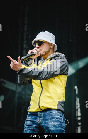 Stockholm, Sweden. 02nd, July 2022. The Swedish rapper A36 performs a live concert during the Swedish music festival Lollapalooza Stockholm 2022 in Stockholm. (Photo credit: Gonzales Photo - Tilman Jentzsch). Stock Photo