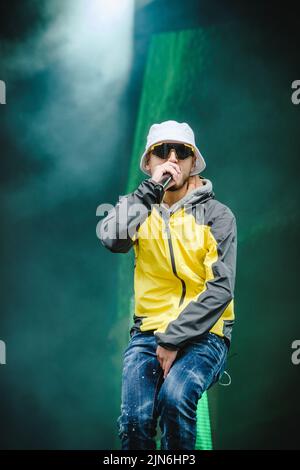 Stockholm, Sweden. 02nd, July 2022. The Swedish rapper A36 performs a live concert during the Swedish music festival Lollapalooza Stockholm 2022 in Stockholm. (Photo credit: Gonzales Photo - Tilman Jentzsch). Stock Photo