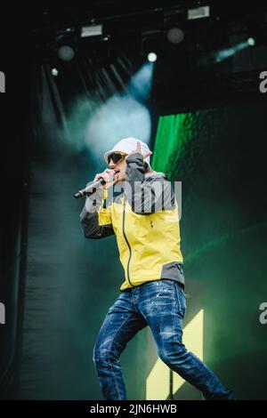 Stockholm, Sweden. 02nd, July 2022. The Swedish rapper A36 performs a live concert during the Swedish music festival Lollapalooza Stockholm 2022 in Stockholm. (Photo credit: Gonzales Photo - Tilman Jentzsch). Stock Photo