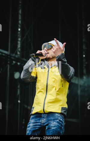 Stockholm, Sweden. 02nd, July 2022. The Swedish rapper A36 performs a live concert during the Swedish music festival Lollapalooza Stockholm 2022 in Stockholm. (Photo credit: Gonzales Photo - Tilman Jentzsch). Stock Photo