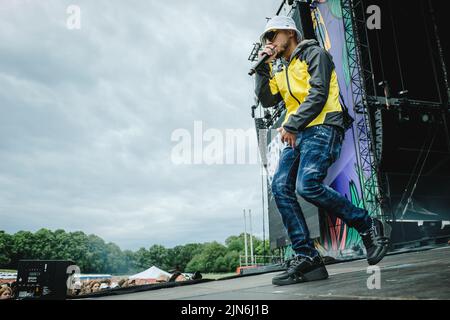 Stockholm, Sweden. 02nd, July 2022. The Swedish rapper A36 performs a live concert during the Swedish music festival Lollapalooza Stockholm 2022 in Stockholm. (Photo credit: Gonzales Photo - Tilman Jentzsch). Stock Photo