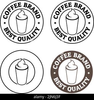 Iced Coffee Icon with Text isolated on a White Background Stock Vector