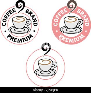 Round Swirly Coffee Cup Icon isolated on a White Background Stock Vector