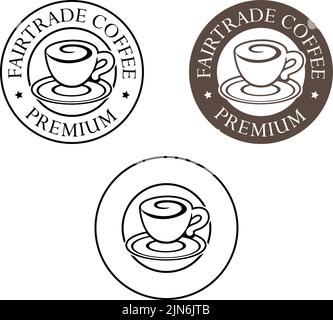 Round Swirly Coffee Cup Icon isolated on a White Background Stock Vector
