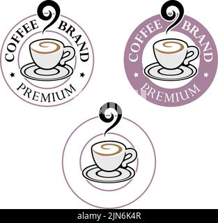 Round Swirly Coffee Cup Icon isolated on a White Background Stock Vector