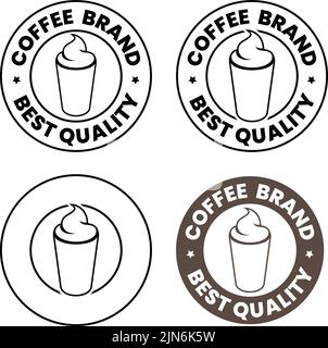 Iced Coffee Icon with Text isolated on a White Background Stock Vector