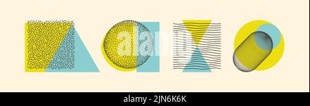 Abstract composition with simple geometric figures. Modern art graphics. Cover design template. Vector for cover, brochure or flyer. Stock Vector