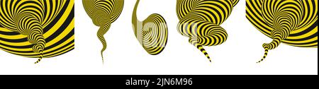 Tunnel. Optical illusion. Abstract striped background. 3D vector illustration. Stock Vector